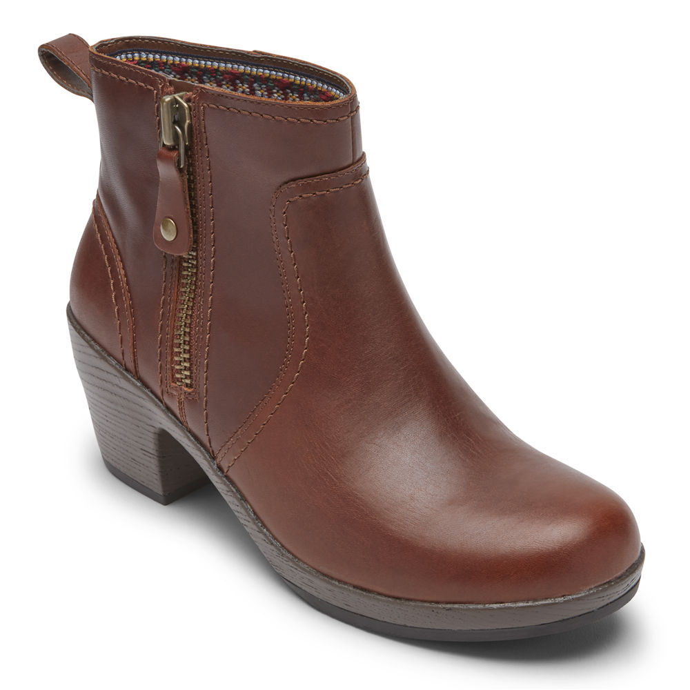 Rockport Singapore Womens Boots - Cobb Hill Presley Zipper Brown - HW0976851